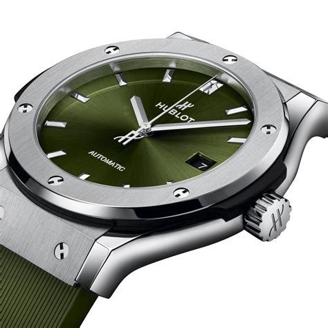 hublot classic fusion titanium green 42mm|pre owned Hublot classic fusion.